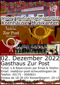Winterkonzert im Gasthaus Zur Post @ Gasthaus zur Post Schwüblingsen